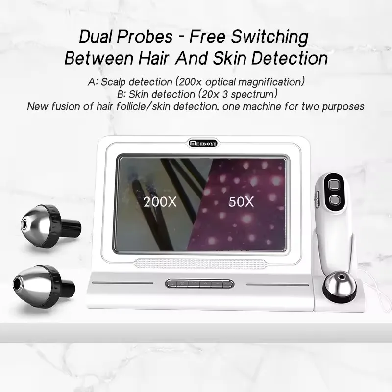 Professional skin hair detector scalp hair follicle moisture skin pores pigment magnifying analyzer 11 inch
