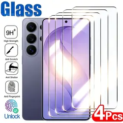 Premium Tempered Glass Screen Protector 4 - Pack with Fingerprint Unlock Compatibility - 4Pieces (Galaxy S26 Plus)