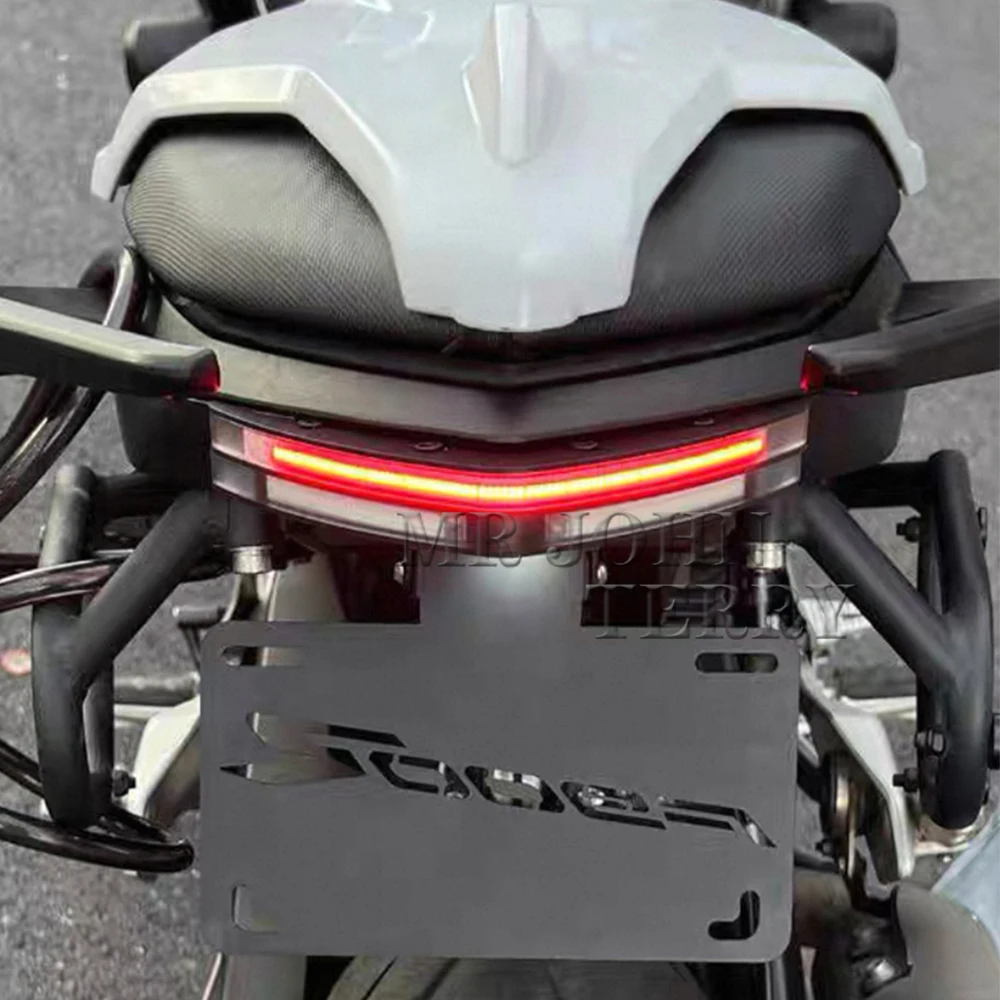BMW F900XR F900R F 900 XR F900 R F 900 R 2024 2023 2022용 LED 라이트 브래킷이 있는 오토바이 후면 번호판 마운트 홀더