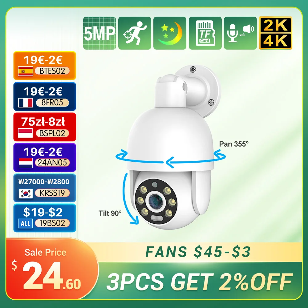 PoE PTZ IP Camera Outdoor Waterproof 2-Way Audio AI Human Detection Security Camera Xmeye NVR System ONVIF 4MP 5MP 8MP ip camera surveillance camera wifi ip camera