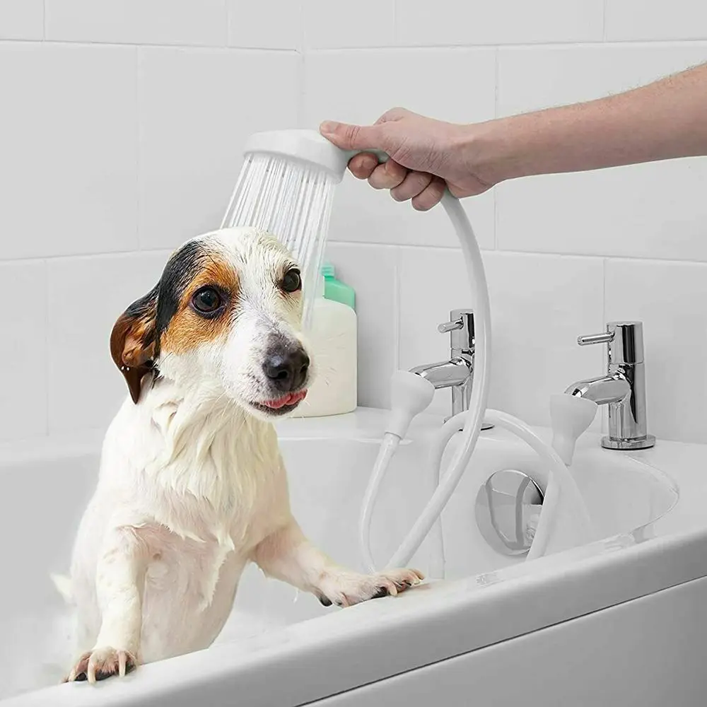 Double Tap Bath Shower Head Portable Pet Washing White Sink Spray