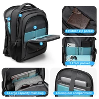 Sac à dos pour ordinateur portable 17,3 pouces pour homme, sac à dos de voyage, d'université, sac à bandoulière étanche pour ordinateur portable avec port de chargement USB 2