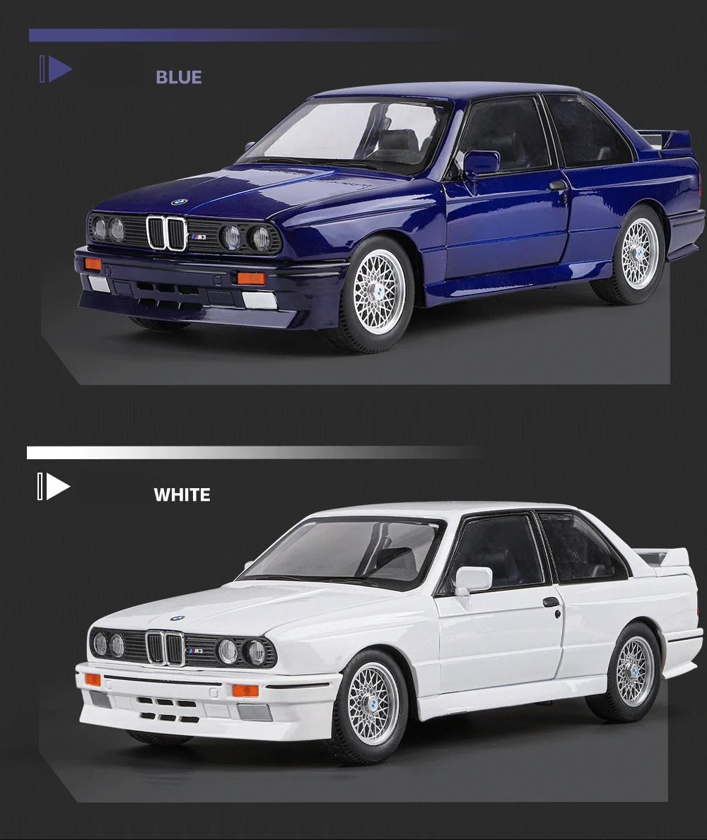 1/24 BMW M3 E30 Diecast Model Araba | Metal Model Araçlar