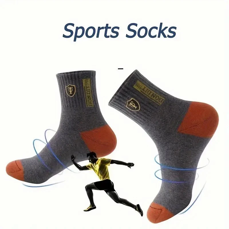 Men's Mid Calf Socks 2/5/10 Pairs Autumn Winter Comfort Breathability Suitable Outdoor Sports Daily Business Wear All Seasons