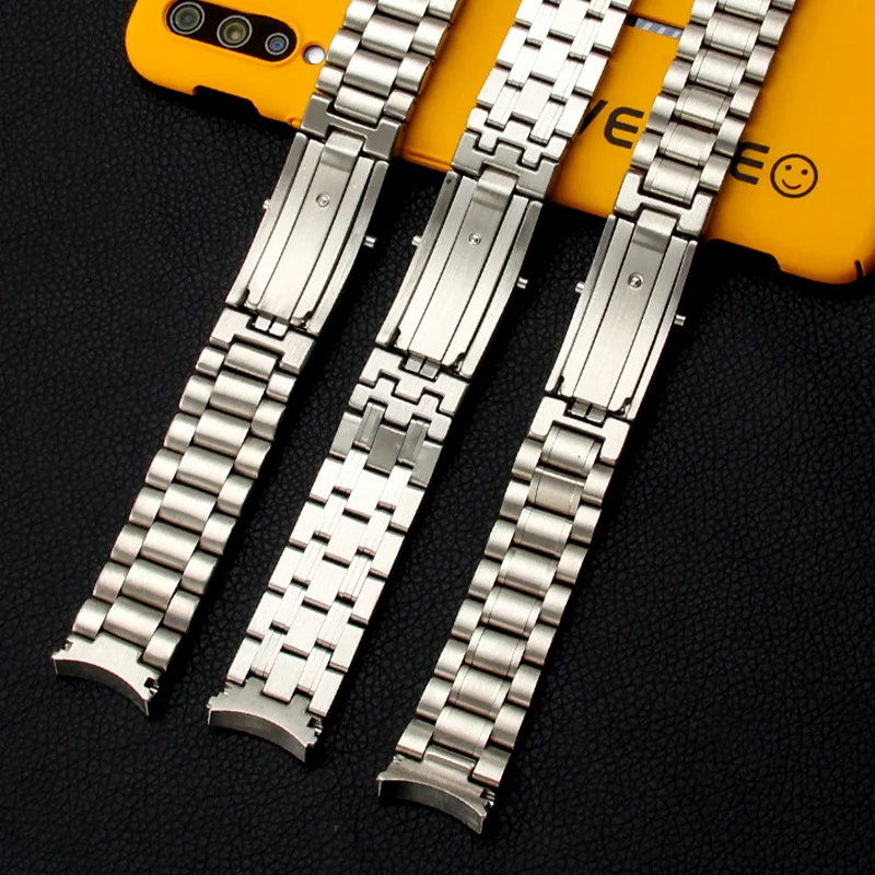 20mm 22mm Stainless Steel Watch Strap With Deployment Buckle Solid Curved End Links Strap Fit For OMG Seamaster Watch Bracelet