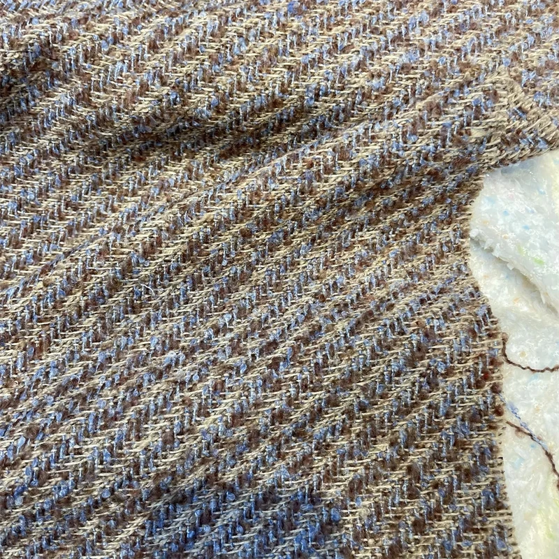 Super Soft Tweed Fabric of Mohair Wool Hand Woven Blended Sewing Material for Clothing Pineaple Fabric By The Meter