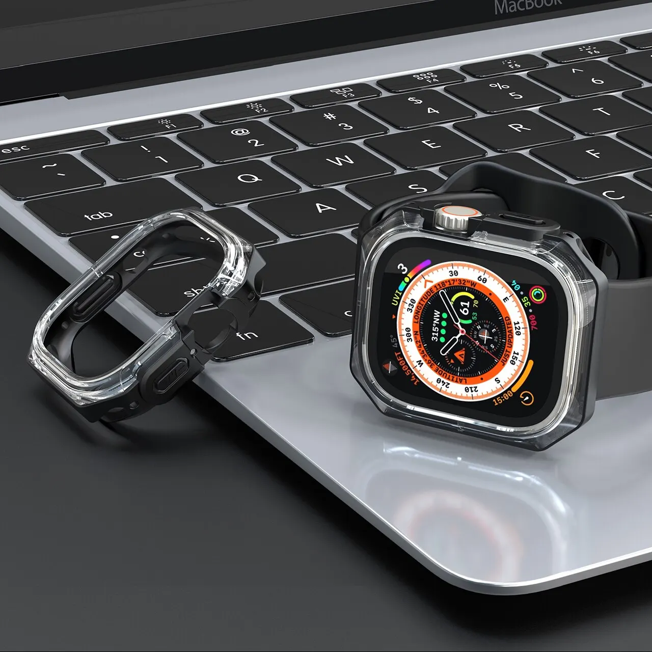  ġ TPU + PC ̽, Ʈ 49mm Ǹ Ŀ,  ȣ , iWatch ø 8 SE 7 6 44mm 40mm 45 41mm ̽