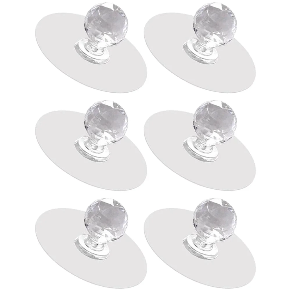 

6 Pcs Cabinet Handle Stick on Drawer Handles Vanity Shelves Adhesive Knobs Home Goods Door Dresser