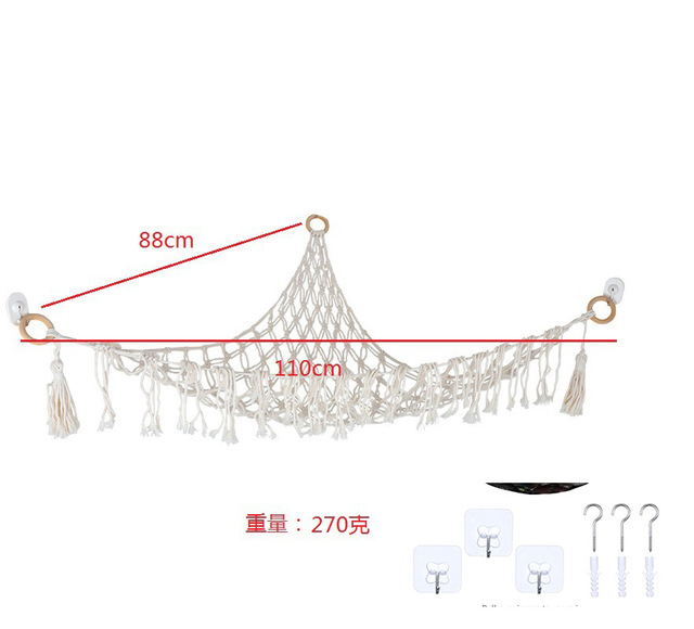 Macrame Plush Toy Storage Animal Hammock Hanging Storage Corner Kids Organizer Room Stuffed Furniture Net Corner Nursery