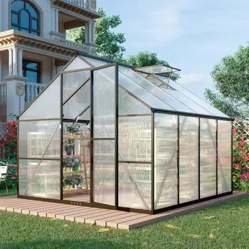 8x8 FT Polycarbonate Outdoor Greenhouse 1