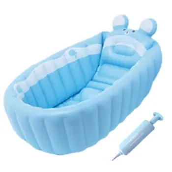 Baby Bathtub With Air Pump Portable Newborn Toddler Bathing Tub With Air Pump Collapsible Shower Basin For Boys And Girls Home 1