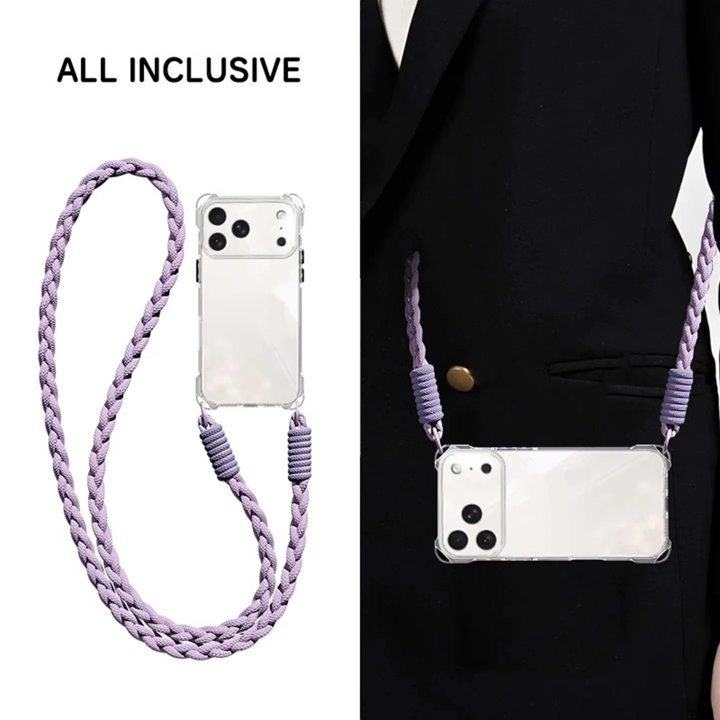 Versatile Crossbody Phone Case with Lanyard and Necklace Strap