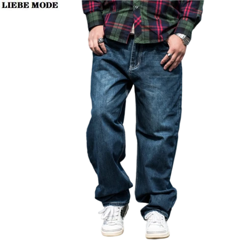Men Wide Leg Baggy Jeans Pants For Men Blue Black Straight Leg Jeans  Trousers Male Hip Hop Loose Jean Homme Plus Size 42 44 46 - Jeans -  AliExpress