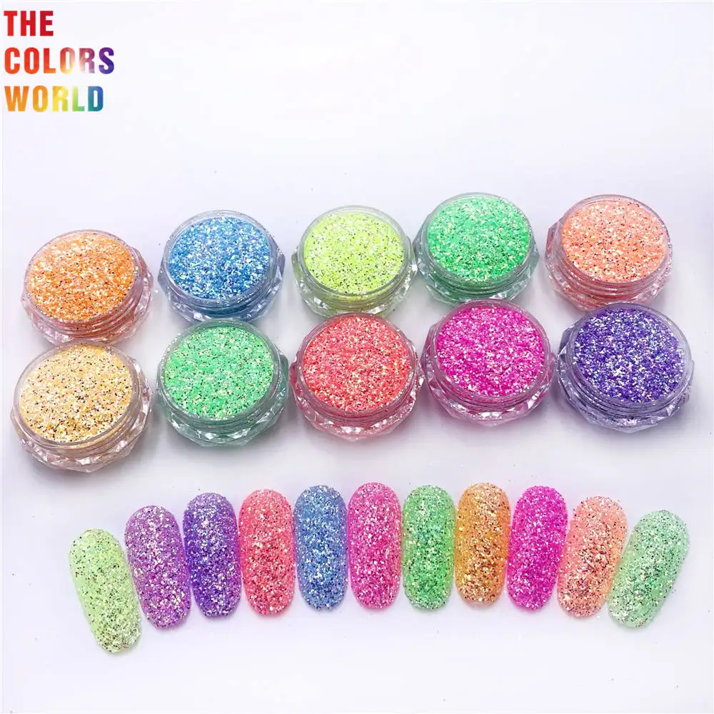 

TCT-726 High Shinning Rainbow Colorful Chunky Nails And Hair Glitter Decoration Manicure Tumbler DIY Makeup Eye Shadow Supplier