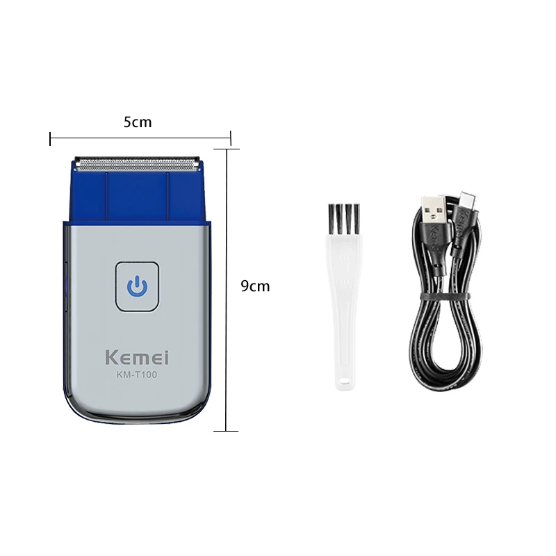 Kemei T100 Portable Travel Shaving Machine Men Beard Trimmer Mini Electric Shaver Rechargeable Foil Reciprocating Safety Razor electric shaver,hair trimmer,electric razor,rotary shaver,cordless shaver