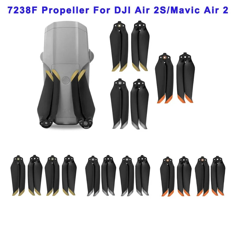 Hélices Faible Bruit 7238F pour DJI Mavic Air 2 / Air 2S - Lot de 2 Paires