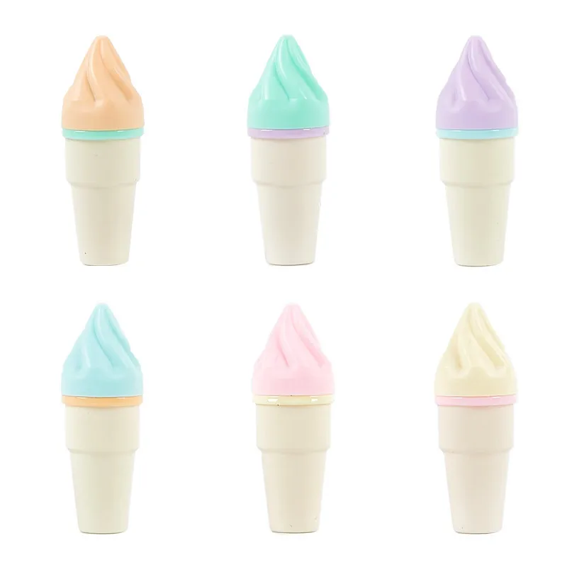어린이 및 학생용 귀여운 슈가 콘 하이라이터 펜, 문구류 회계 펜, 아이스크림 미니 하이라이터 펜, 6 개