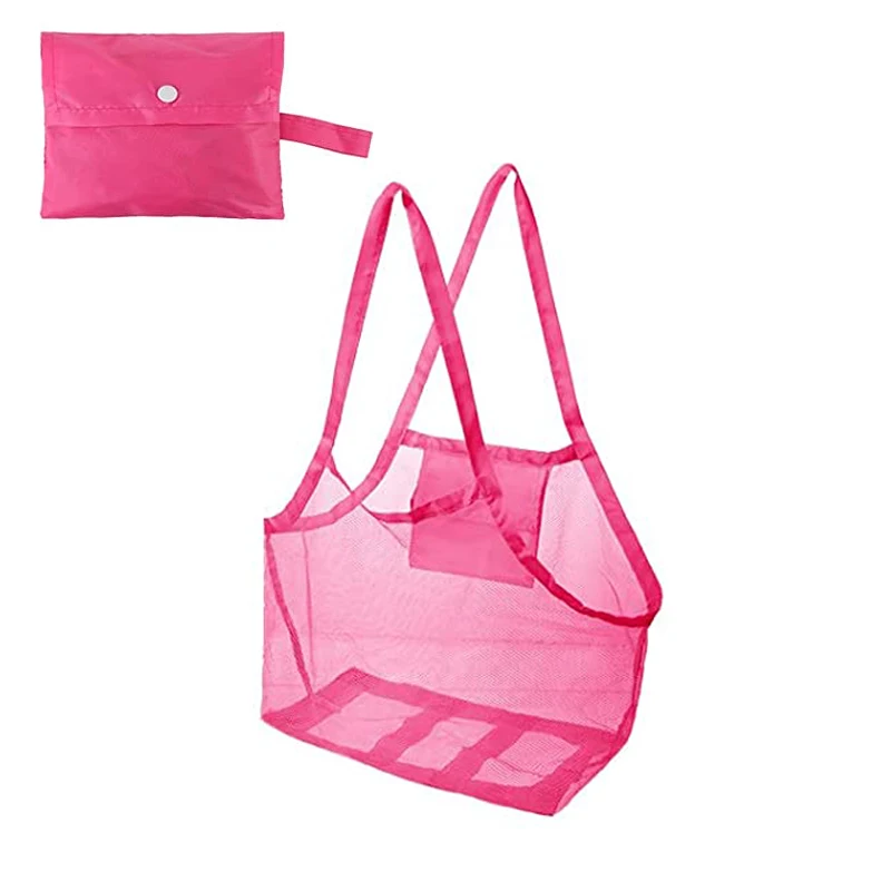 Children's Portable Mesh Beach Bag - Large Storage for Toys, Towels, and Cosmetics