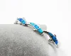 Charming Blue Opal Bangle Bracelet for Women 6