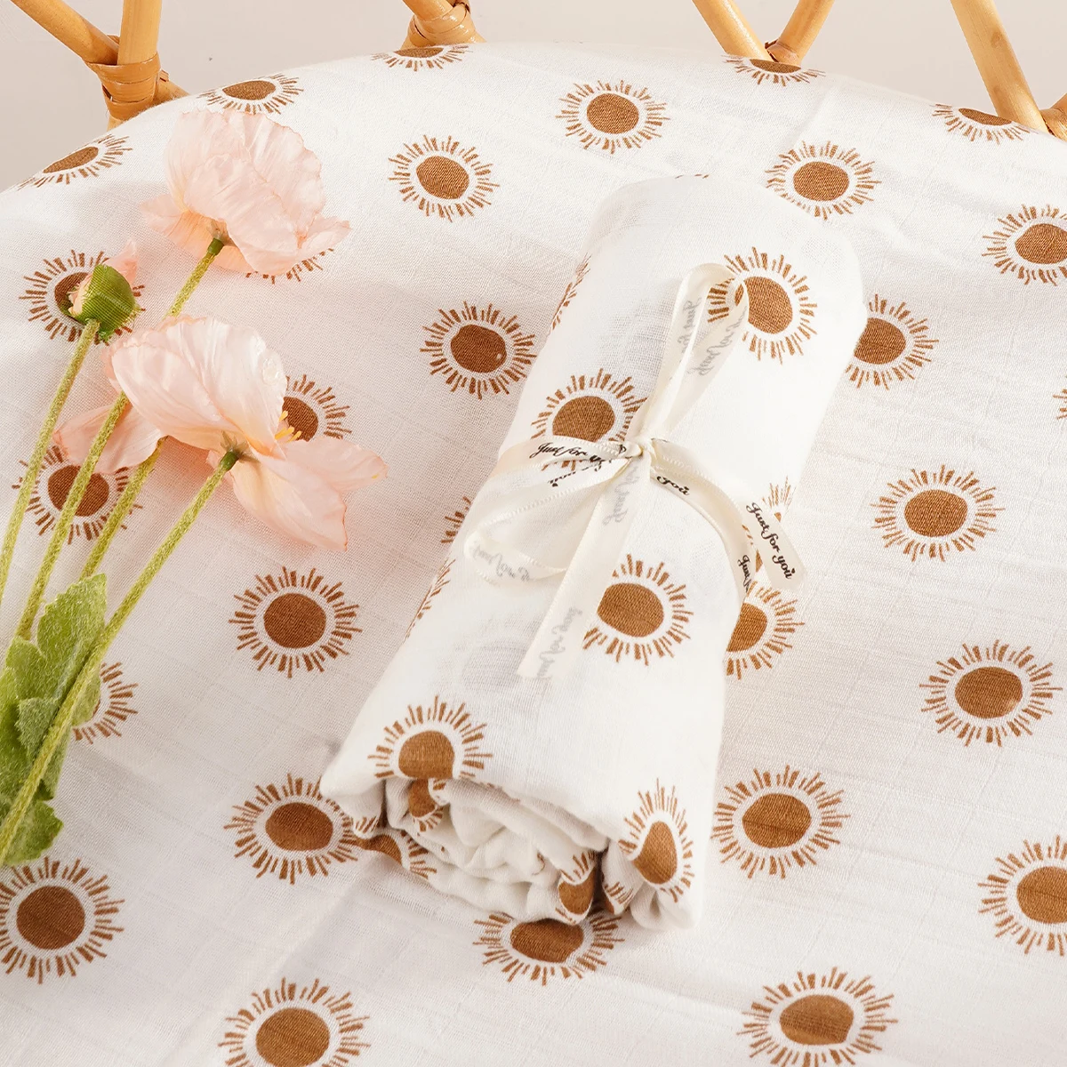 HappyFlute  Bamboo Cotton Baby Muslin Swaddle Baby Blanket Soft Baby Towel Wrap 5