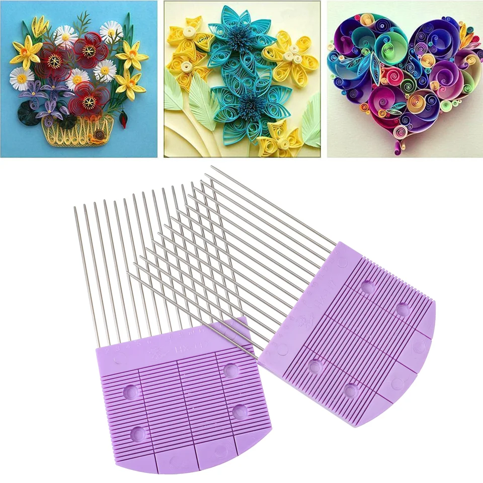 Holibanna 2pcs Quilling Combs For Paper Craft Stainless