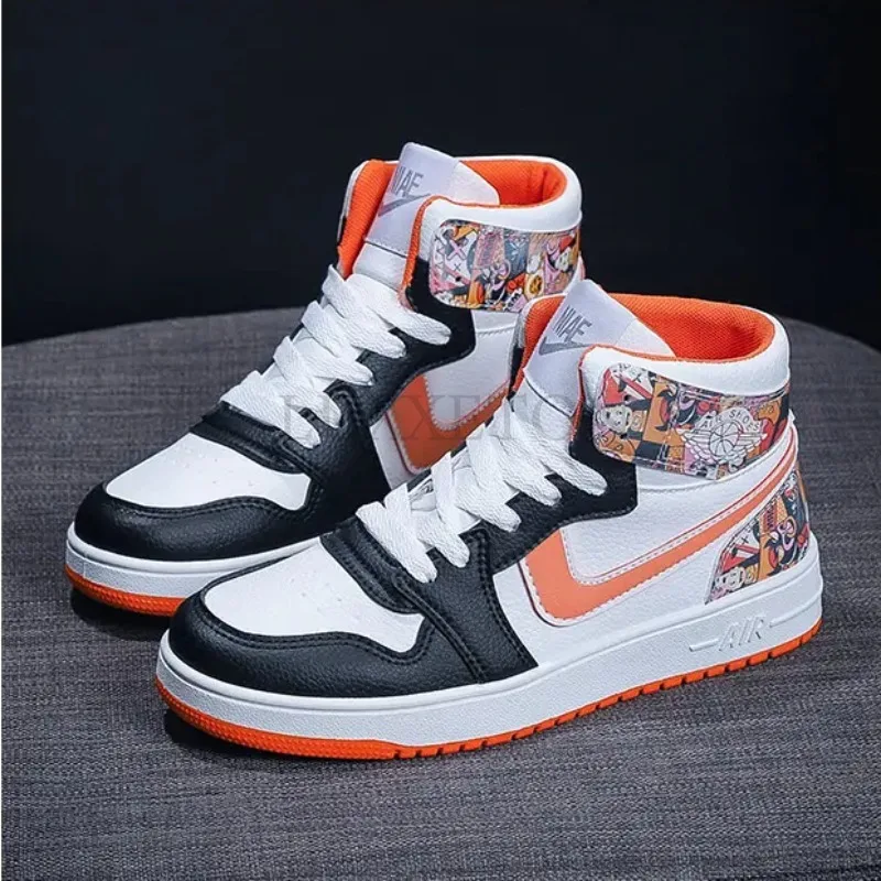 

High Top Women Sports Shoes Fashion Sports Enthusiasts Shoes Reflective Sports Tennis Shoes Street Clothing Skateboarding