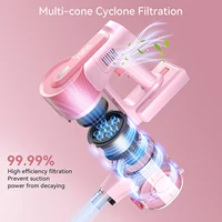 YOMA S11 PRO ,Cordless Vacuum Cleaner, 350W 30KPA Stick Vacuum , Handheld Vacuum for Pet Hair Hard Floor,PINK 2