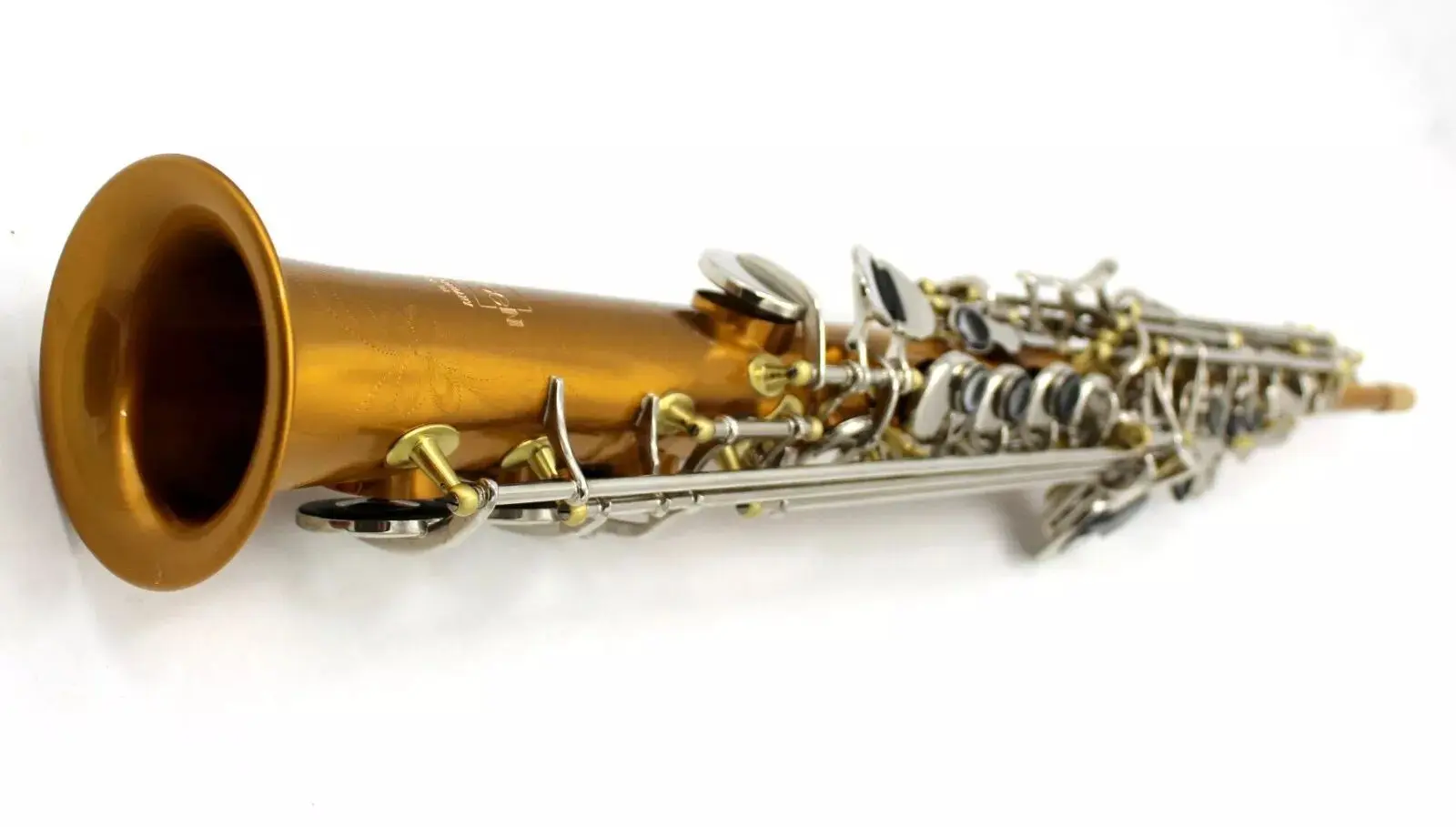 Eastern music pro dark gold lacquer copper straight saxophone soprano nickel key