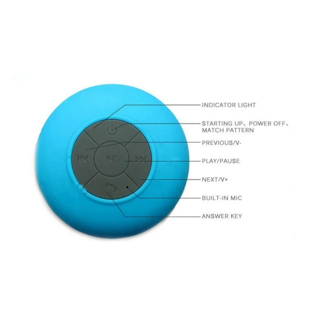 Haut-parleur Bluetooth étanche, avec grande ventouse, Mini stéréo Portable sans fil