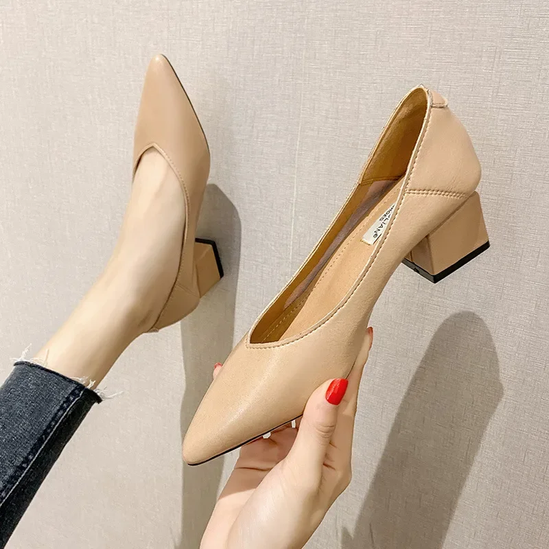 

Pointed Women's Soft Work Shallow Mouth Single Shoe 33-43