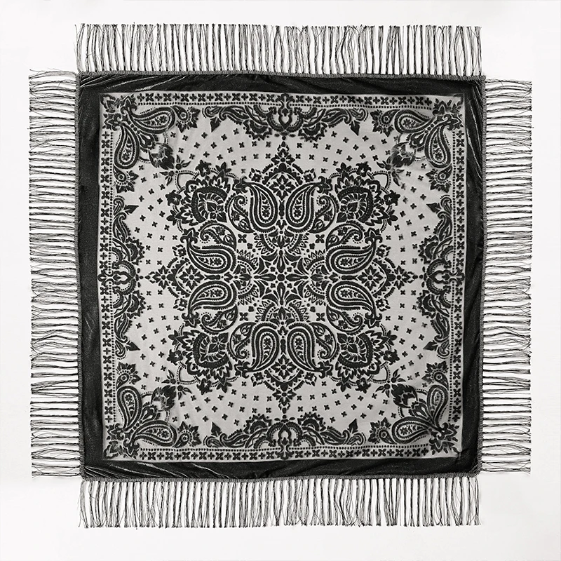 2025 New Versatile Women's Ethnic Element Print Bufanda Gradient Flower Silk Feel Scarf  Shawl and Wrapped Women's Scarf