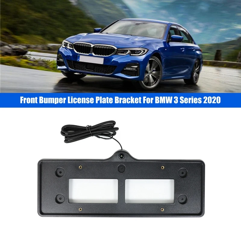 

Car Front Bumper License Plate Bracket Mount Frame Front View Camera For BMW 3 Series 2020