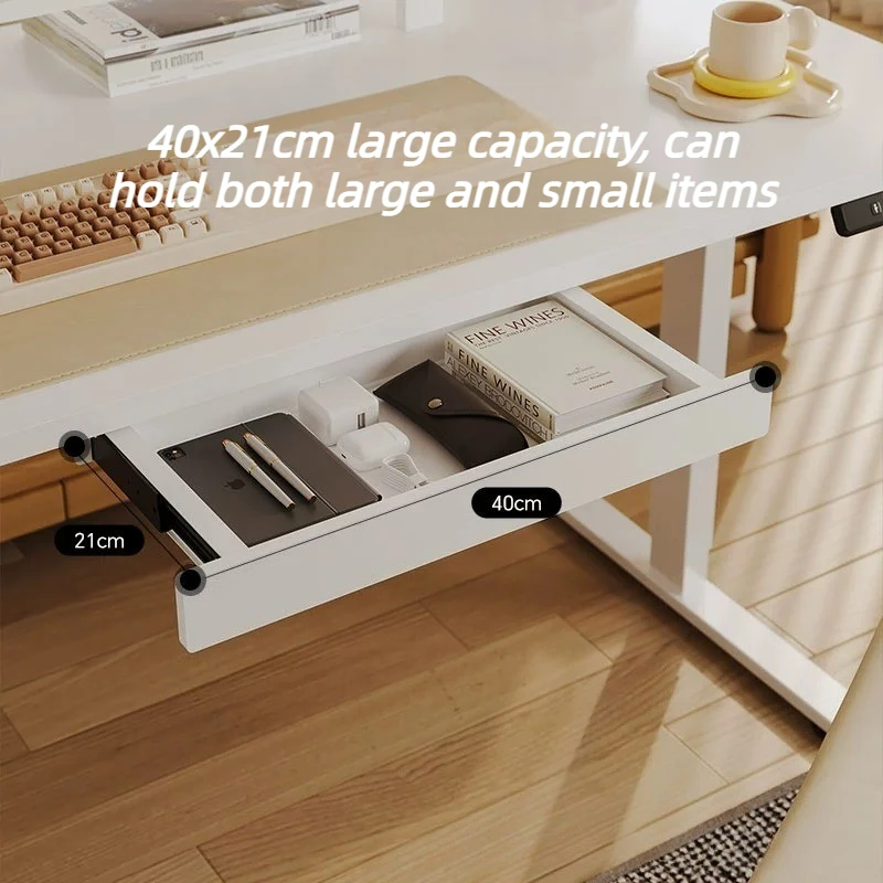 Cassetti portaoggetti da scrivania Tavolo da ufficio sotto cassetti portaoggetti Semplice diapositiva portatile Organizzare vassoio Casa moderna Organizzare accessori - immagine 3