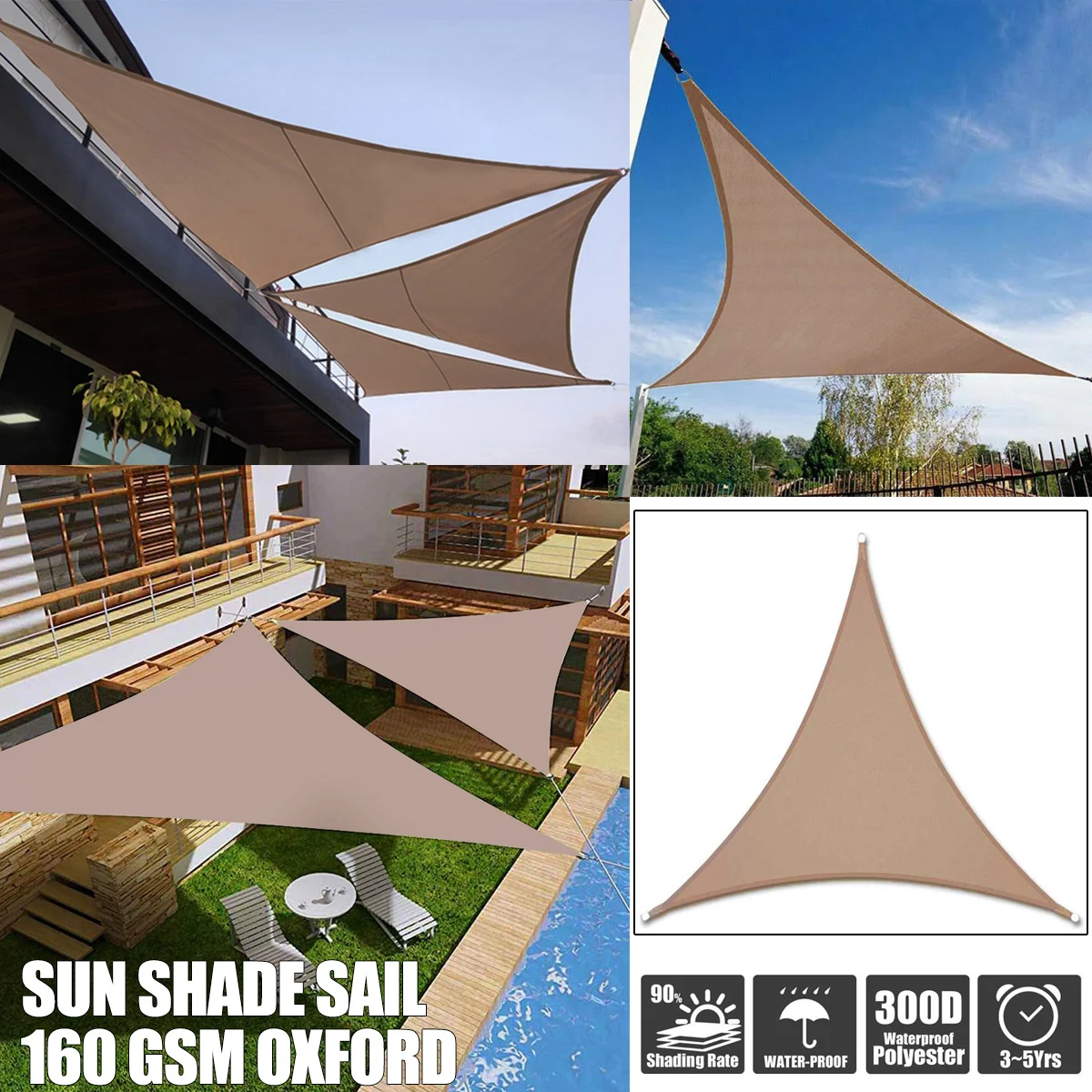 Auto Side Tent Canopy Triangle Sun Shade Sail Canopy for UV Block Sun  Shelter For Outdoor Facility&Activities Backyard Awning - AliExpress