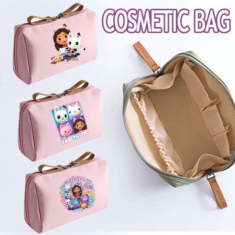 Gabby Dollhouses Makeup Pouch Bag Kawaii Anime Storage Cosmetic Bag Donna Cosmetic Case Toilette Organizzare Wash Bag Girl Gift