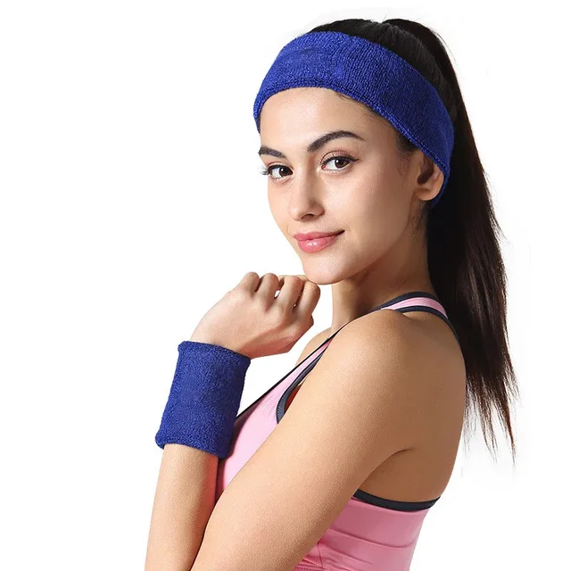 3PCs/set Mens Sports Headband Sweatband Stretch Elastic Outdoor Sport Sweat Headband Wristband Women Gym Running Tennis Headwrap 4