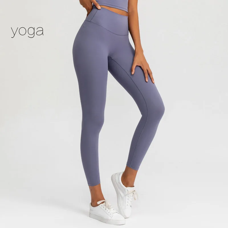 

Yoga Pants Women's No Embarrassment Thread High Waist Tight Elastic Fitness Pants Running Sports Crop Pants