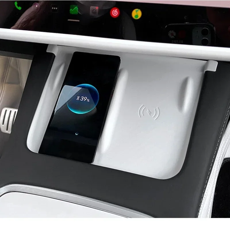 

For Tesla Model 3 Y 2023 2022 2021 Silicone Wireless Charging Pad Non-Slip Mat Dust-Proof Charger Protect Cover Car Accessories