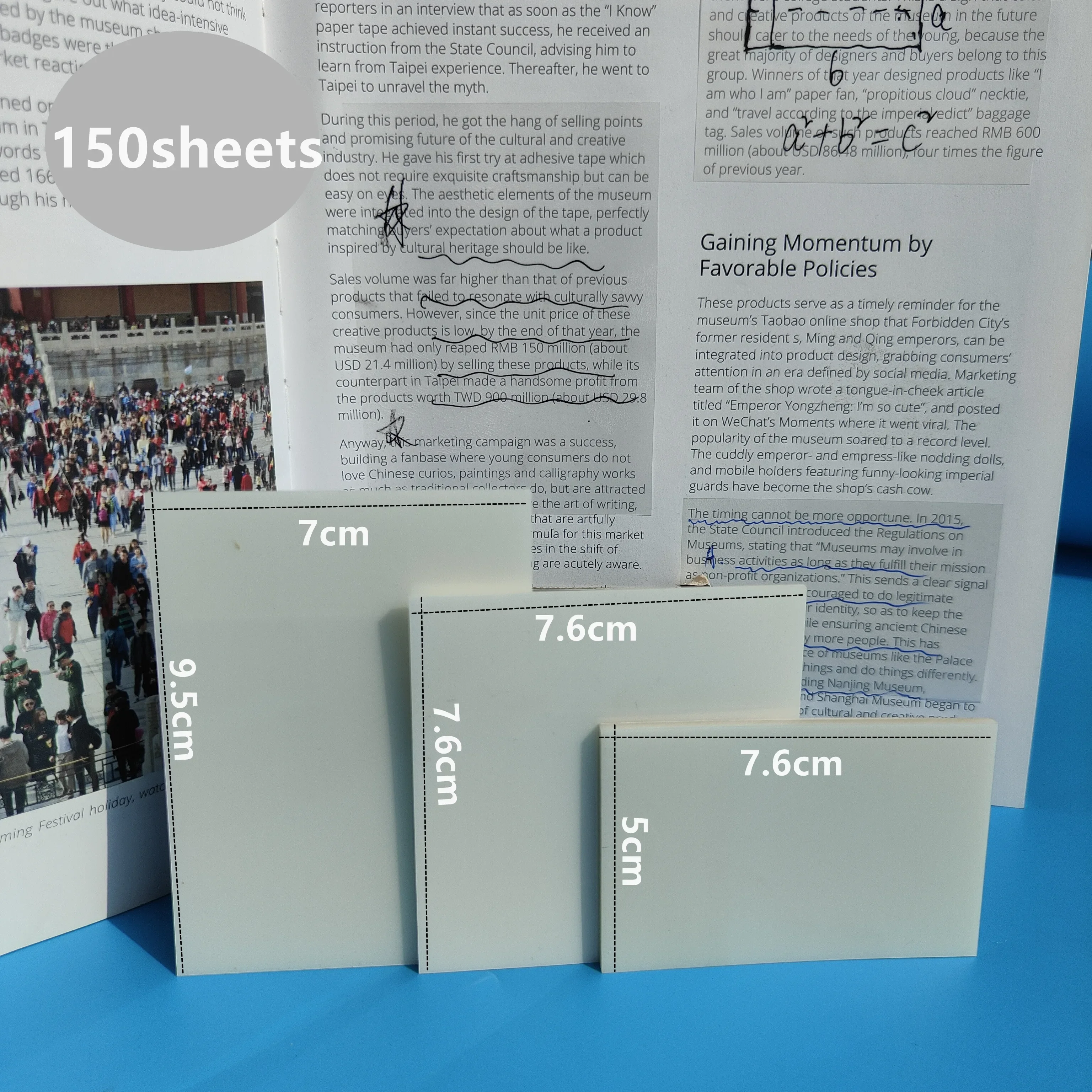 3Packs150Sheets Stickers Transparent Sticky Notebook Pads Notepads Clear Bookmark Read Book Stationery School Supplie 2