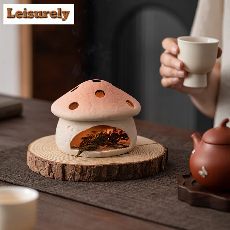 Little Mushroom House Fireplace Incense Holder Incense Waterfall Incense Burners Consecrate Censer Tea Ceremony Ornaments Craft
