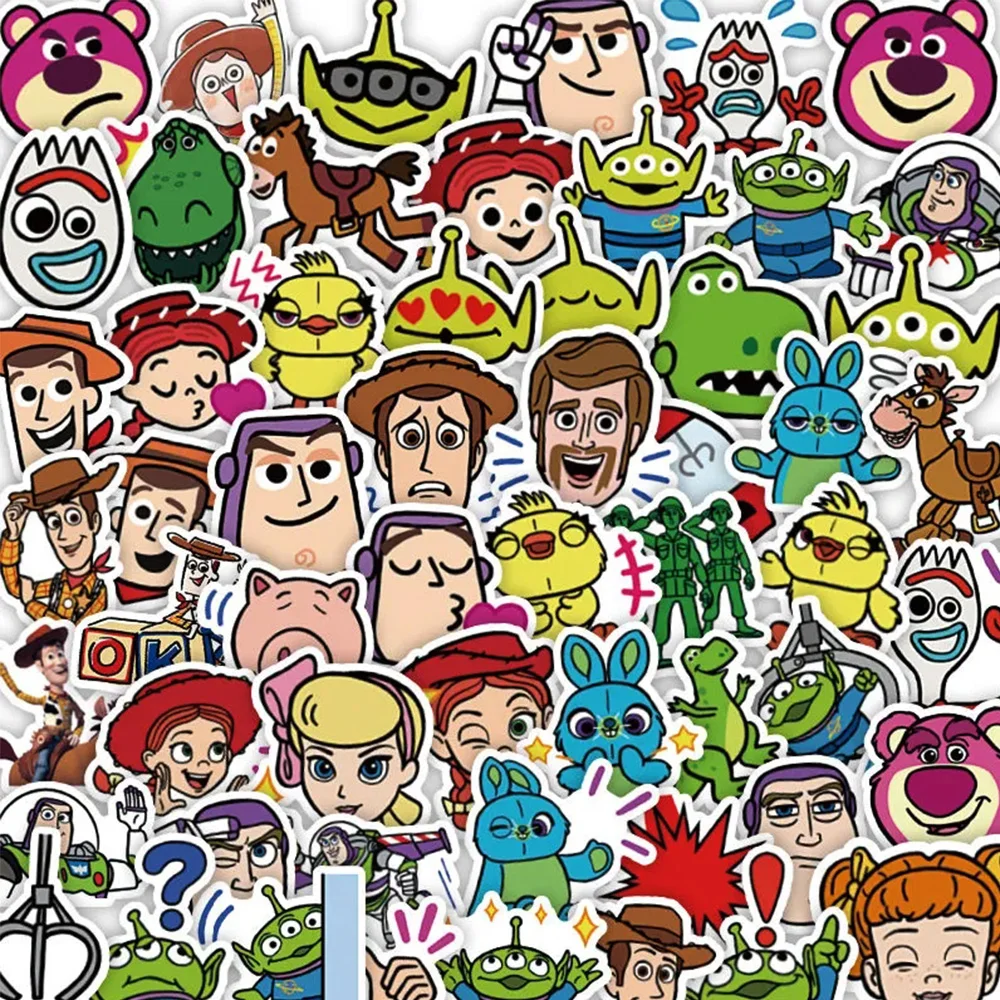 

10/30/60/120pcs Disney Cartoon Toy Story Stickers Aesthetic DIY Guitar Skateboard Luggage Laptop Waterproof Kids Sticker Decals