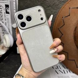 Plating Denim Texture Shockproof Phone Case with Full Camera Protection - iPhone 15 Plus (Gray)