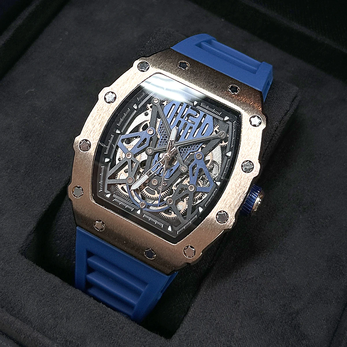 BAOGELA Richard Automatic Mechanical Watch for Men Wrist Watch Luxury Watches with Rubber Strap Reloj Hombre