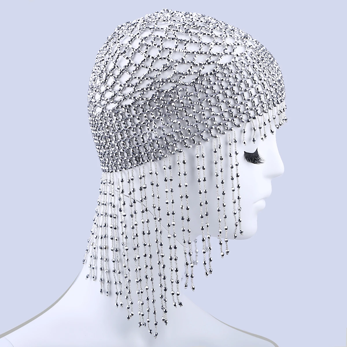 Handgemachte Perlen kappe Kopf bedeckung Bauchtanz Zubehör exotische Cleopatra Haarteil für Frauen Gatsby Themen Party Hochzeit – Detail 13