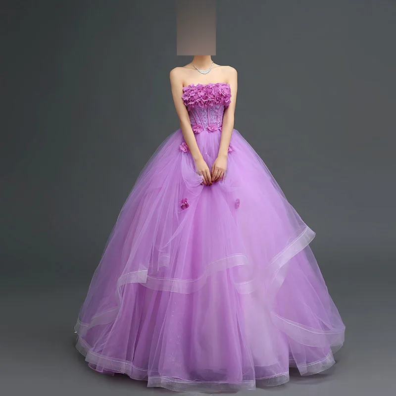 

Light Purple Ball Gown Quinceanera Dresses Women Tulle Appliques Prom Party Birthday Gowns Formal Vestido De Fiesta Abenkleider