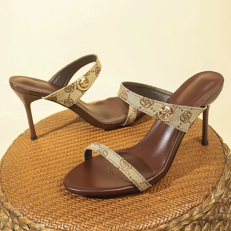Flower Embroidery Stiletto Heel Women Sandals High Heels