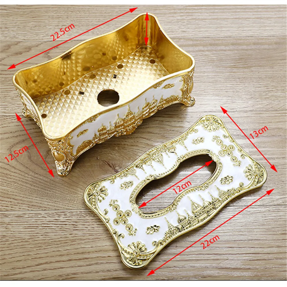 Creative European-style castle tissue holder storage box retro acrylic paper box high-end cafe home kitchen fashion paper box 6