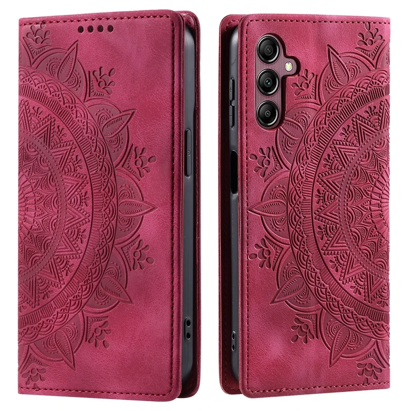 Mandala Leather Magnetic Phone Case Cover, Compatible with Samsung Galaxy A56