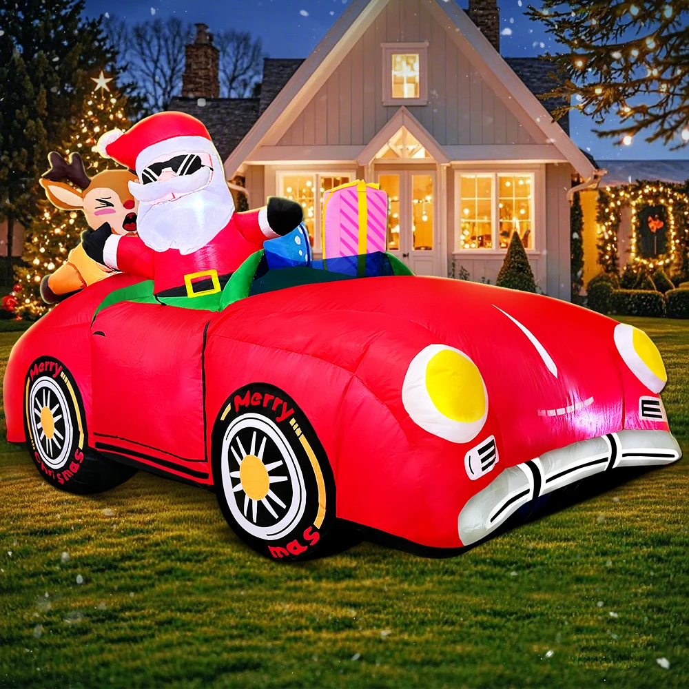 thumbnail image 1 of Muñeco de nieve inflable caliente Papá Noel Feliz árbol de Navidad Arco Decoración para el hogar al aire libre Luz LED Decoración para fiestas de Año Nuevo Regalos, 1 of 5