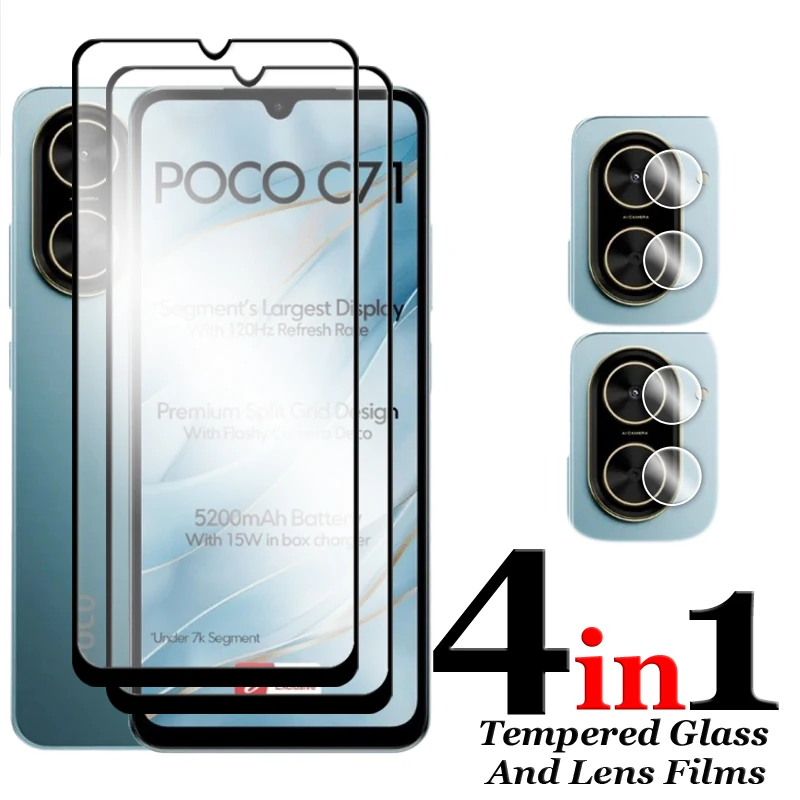 6-in-1 Tempered Glass Screen Protector and Lens Film Set - 2.5D Full Coverage